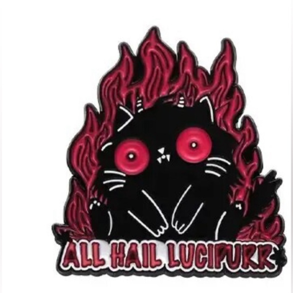 $1 BLACK CAT PIN/BROOCH. ENAMEL/METAL. NEW. $1 WITH ANY $10 ORDER OR MORE